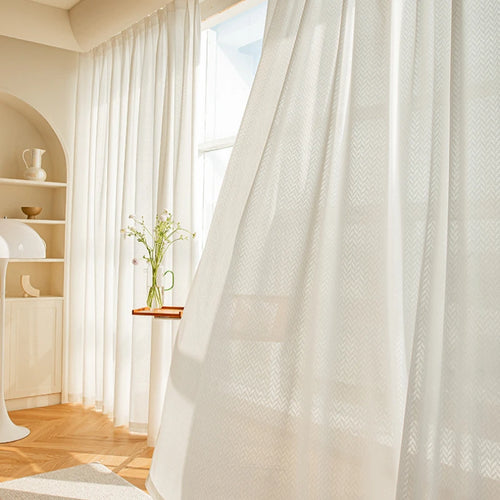 Voilage japonais plissé motif géométrique pour salon chambre