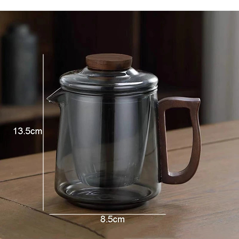 Théière en verre portable avec tasses style moderne - vue 6 sur 7