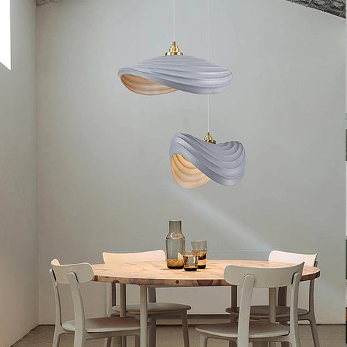 Nordic minimalist Wabi Sabi cream style LED pendant light for restaurant, bar, dining room, loft, home decor and stairs chandelier - vue 5 sur 21