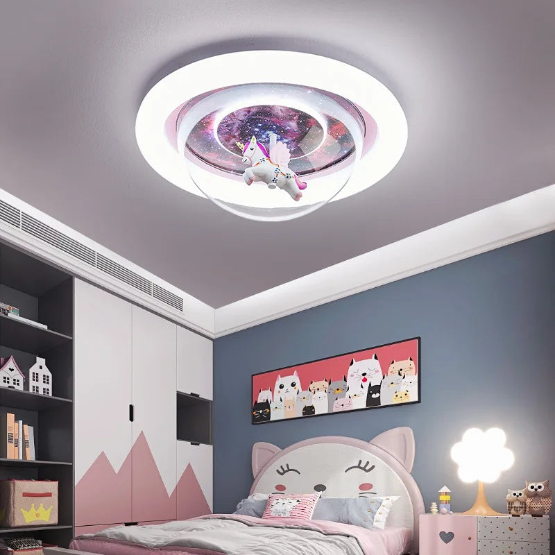 plafonnier licorne dessin animé pour chambre d'enfant - vue 4 sur 10