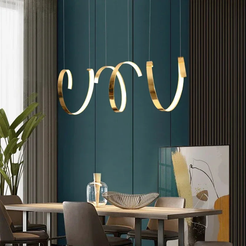 lustre led suspendu design moderne décoratif de luxe irrégulier - vue 7 sur 11