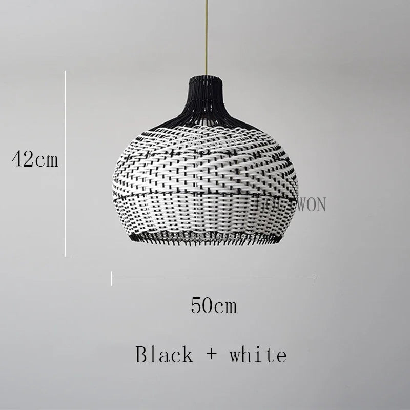 Vintage rattan pendant light for elegant interior decor