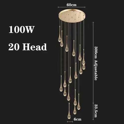 lustre de luxe à bulles de cristal pour décoration moderne - vue 10 sur 21