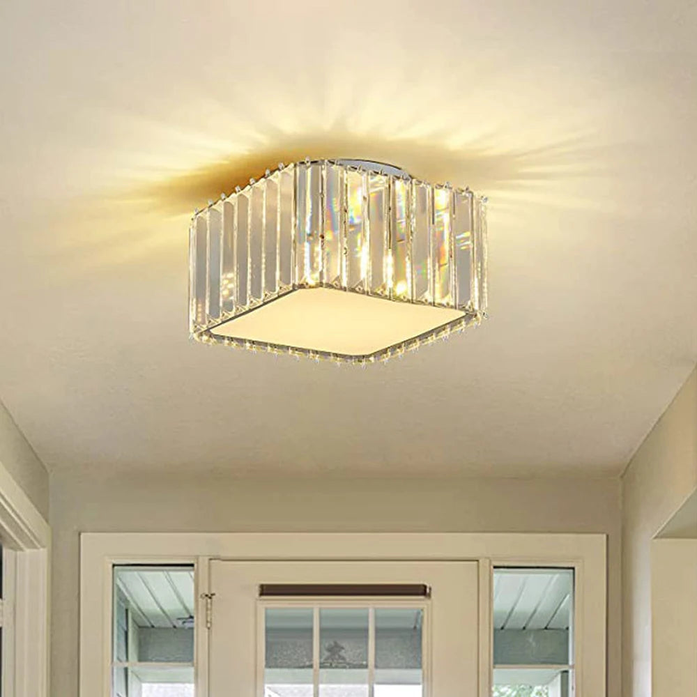 Moderne Simple Cristal Lampe Carrée Plafond Lustre De Luxe Plafonniers Salon Chambre Décorative Led Éclairage Intérieur