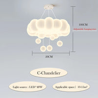 lustre moderne nuages romantique pour chambre enfant décoration intérieur