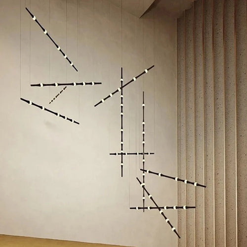lustre led minimaliste en aluminium acrylique pour hôtel 3000k