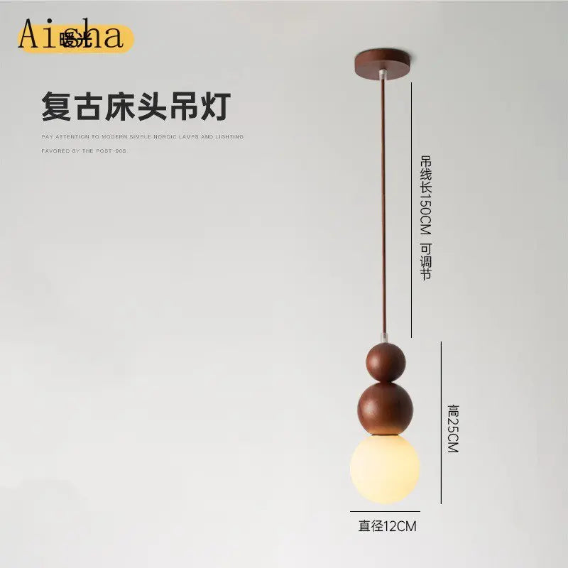 suspension en bois massif japonais style wabi sabi pour intérieur - vue 7 sur 8