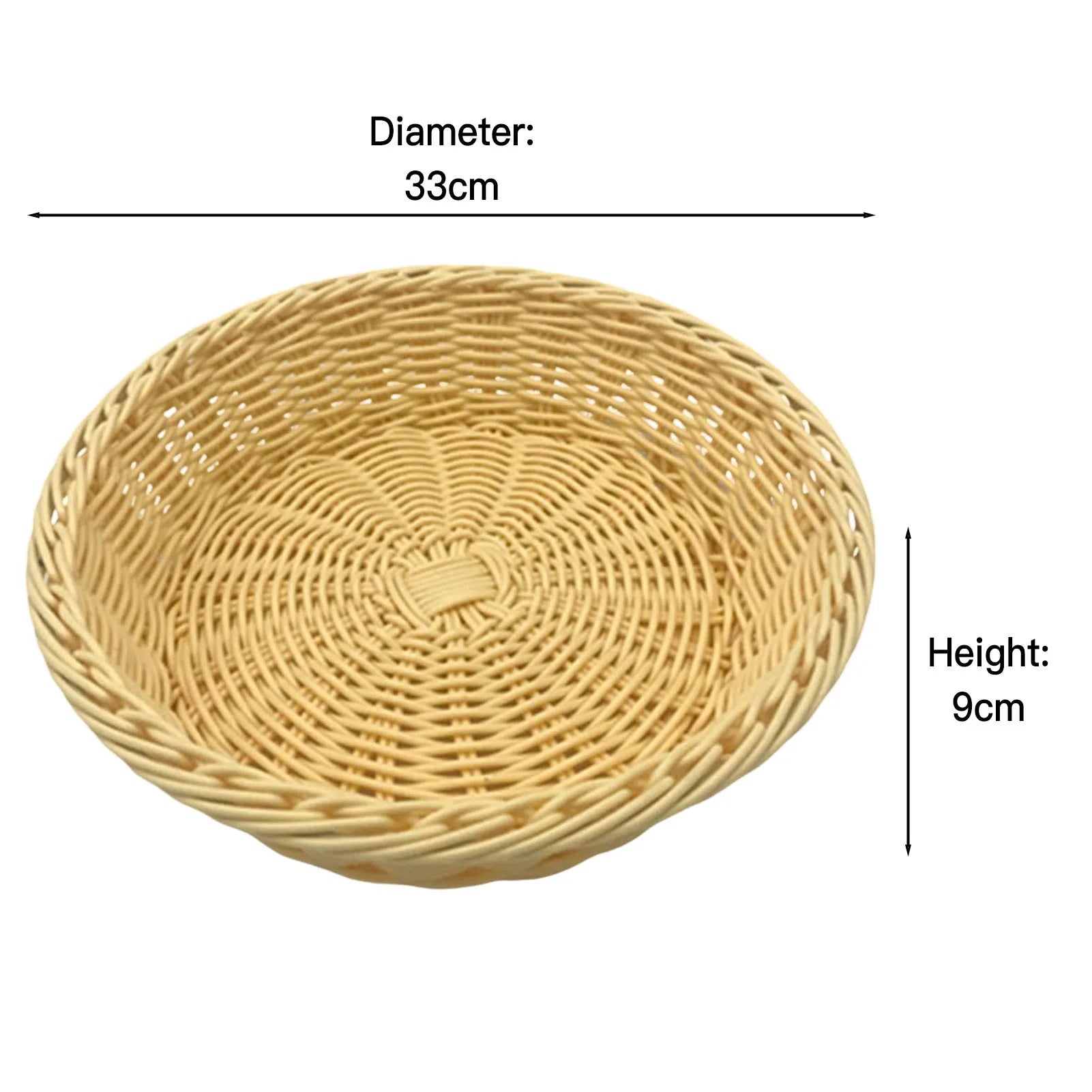 panier à fruits rond en rotin tissé à la main pour rangement alimentaire - vue 15 sur 17