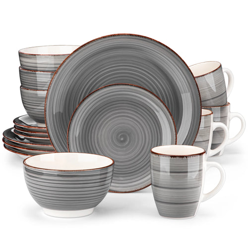 Service de table porcelaine vintage rayures 16 pieces