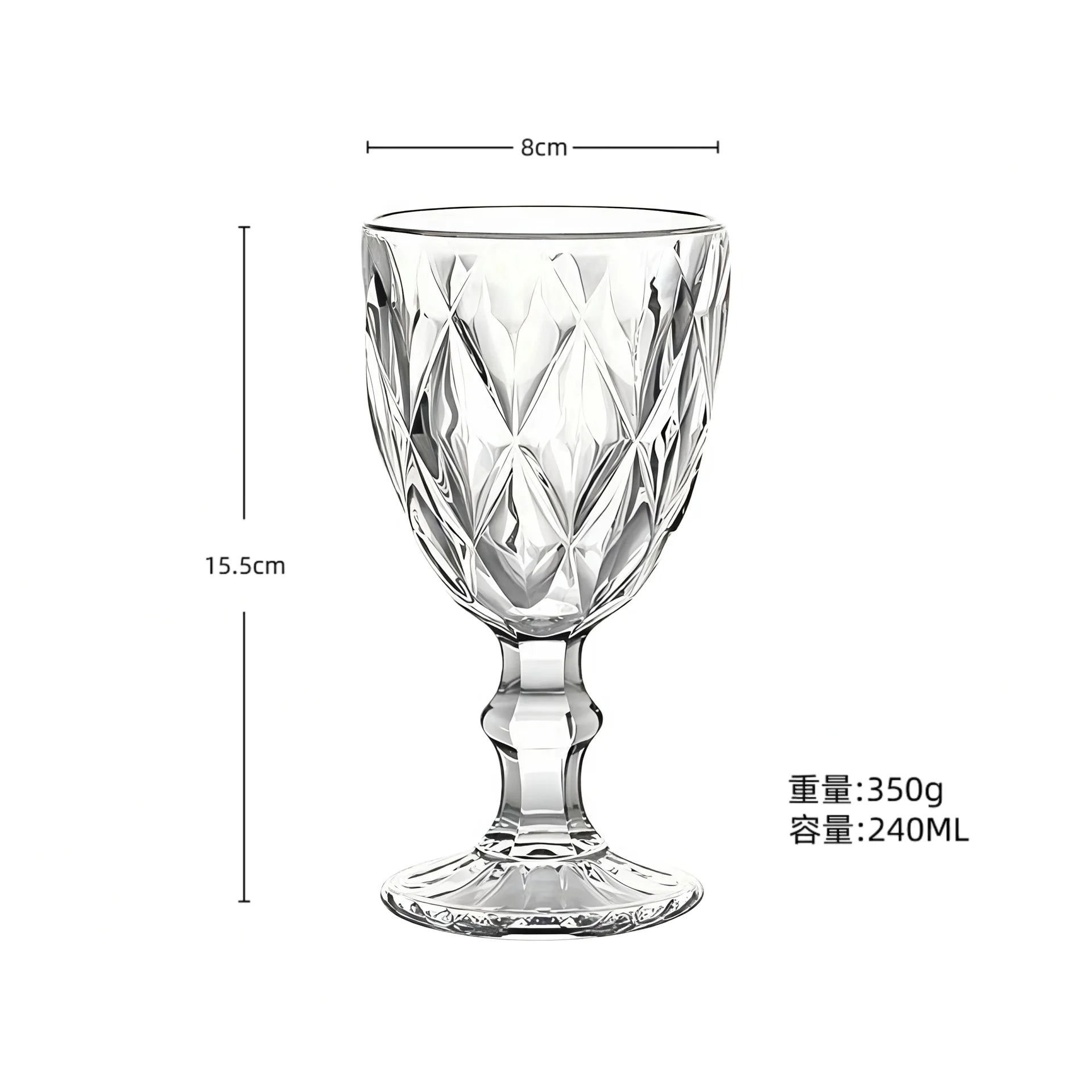 Verre à vin rétro relief style européen épais