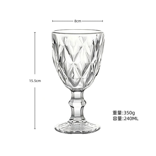 Verre à vin rétro relief style européen épais