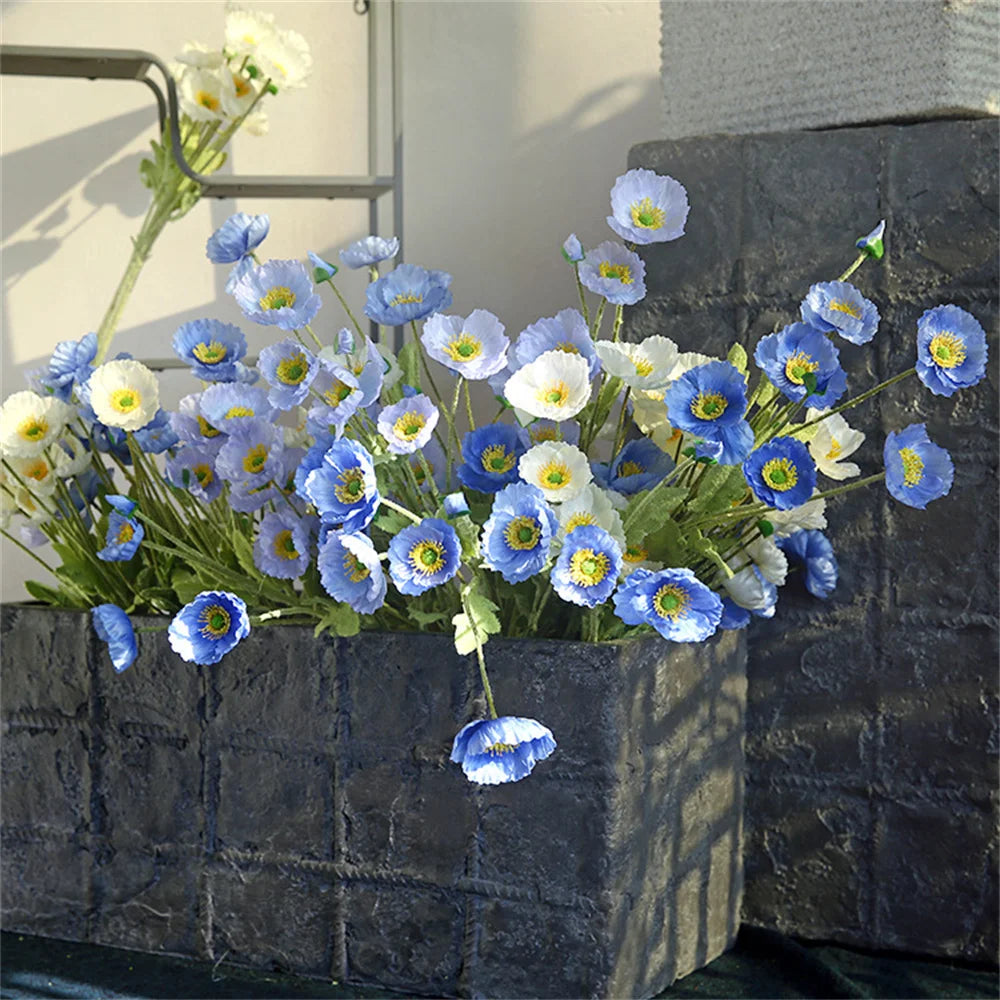 fleurs artificielles coquelicots en soie pour décorations et bouquets - vue 2 sur 12