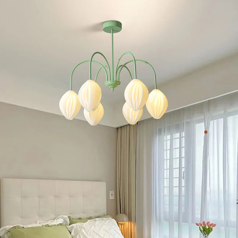lustre en résine avec abat-jour romantique en métal - vue 5 sur 14