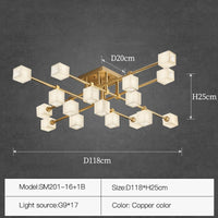 Lampe de salon en marbre et laiton naturel de luxe