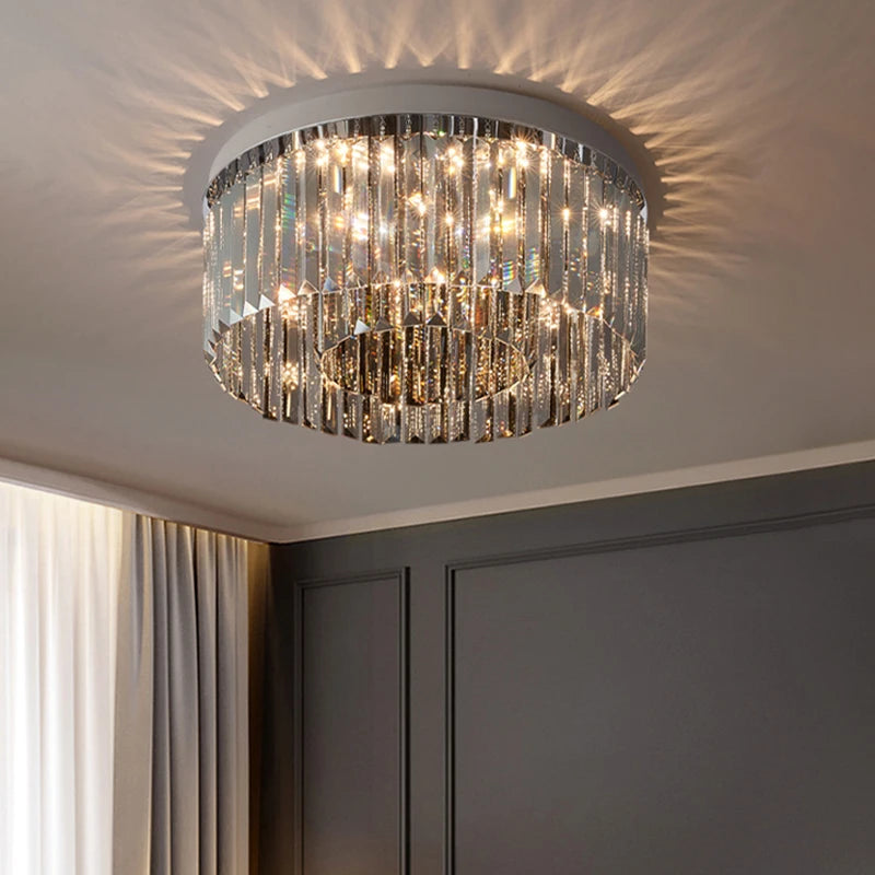 plafonnier en cristal design haut de gamme pour intérieur élégant - vue 5 sur 9
