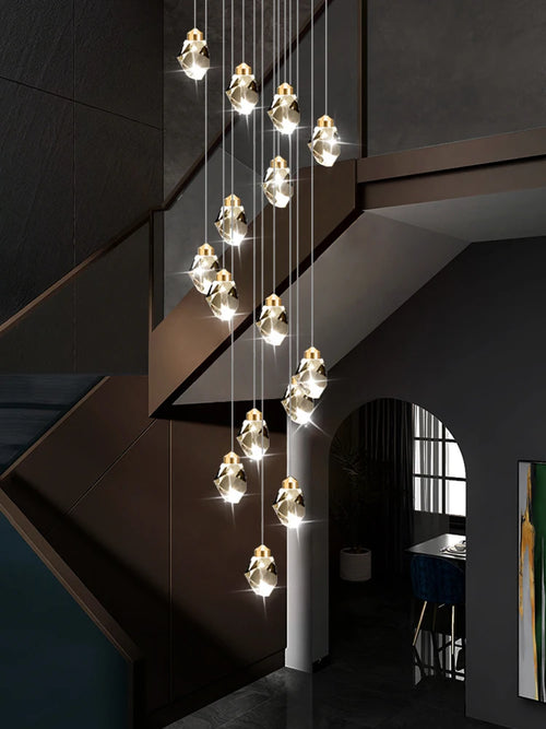 lustre en cristal nordique style loft pour intérieur moderne - vue 5 sur 15