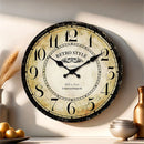 1pc retro wooden wall clock, wall clock designed by Paris watchmaker, non-ticking round silent clock, suitable for living room b