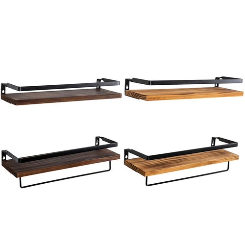 ABGH-Antique Floating Wall Shelves Floating Wall Shelves Wooden Floating Shelves-Kitchen, Bathroom And Bedroom Decorative Storag - vue 2 sur 6