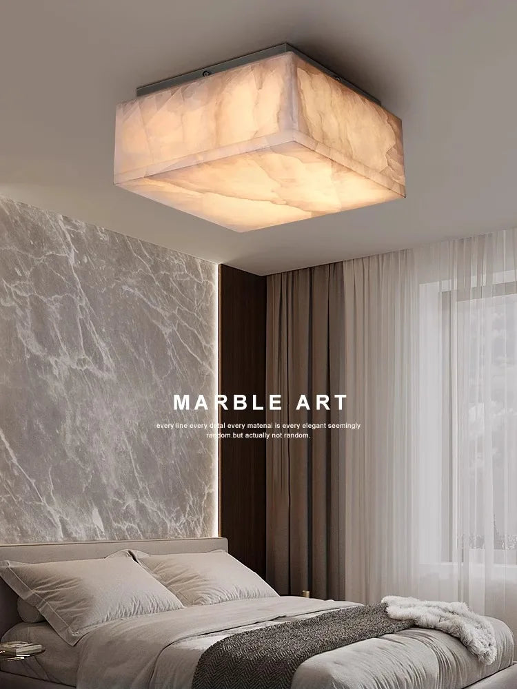 plafonnier led design moderne en marbre naturel haut de gamme