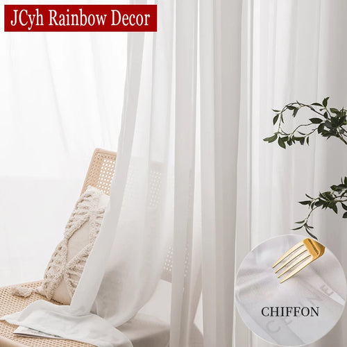 Voilage moderne translucide pour salon chambre balcon - vue 2 sur 7
