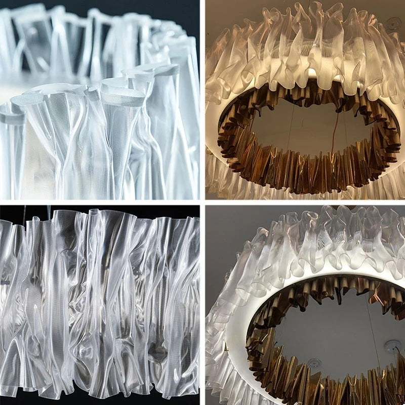 lustre acrylique design italien pour restaurant hôtel led - vue 6 sur 6