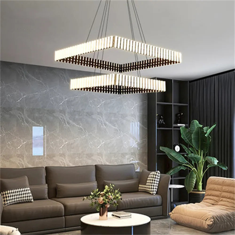 Modern Black and White Chandelier Living Room Decoration Piano Chandelier Luminaire Suspension Restaurant Hanging Light - vue 6 sur 6