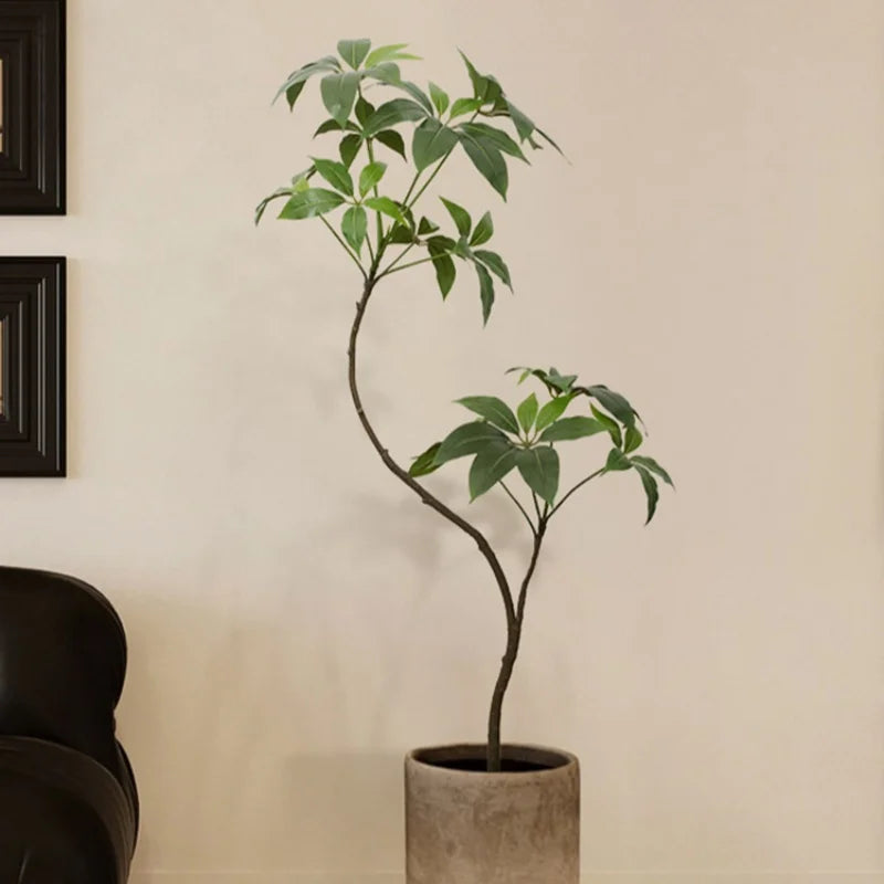 Large Artificial eucalyptus Plant Green Leaf Banyan Tree for Garden Outdoor, Living Room Aisle Home Decoration 104 cm - vue 5 sur 7