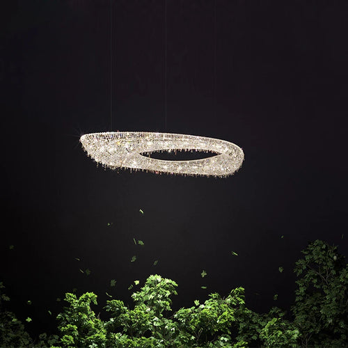 lustre en cristal transparent au design créatif et élégant - vue 2 sur 10