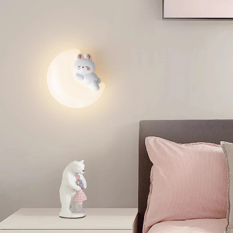 applique murale lapin mignon pour chambre enfant décoration moderne - vue 6 sur 10