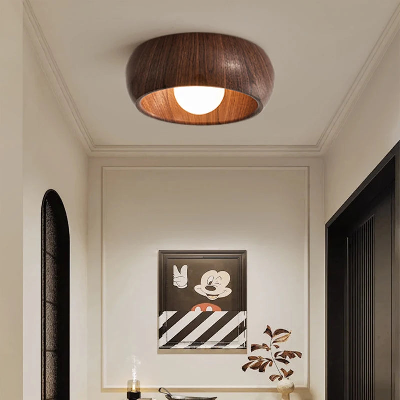 plafonnier à led style wabi-sabi nordique rétro créatif - vue 4 sur 8