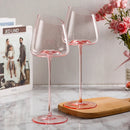 Verres à vin design flamant rose bord incliné