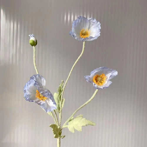 bouquet de fleurs artificielles pavot pour décoration maison jardin fête - vue 20 sur 26