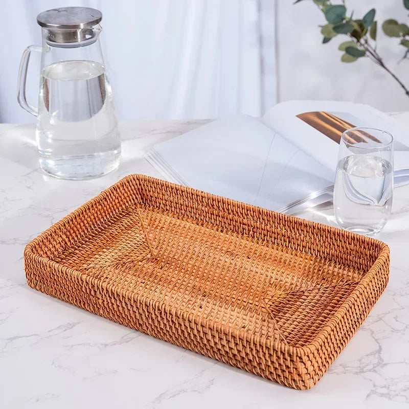 panier en rotin tissé pour rangement et décoration artisanale - vue 5 sur 9