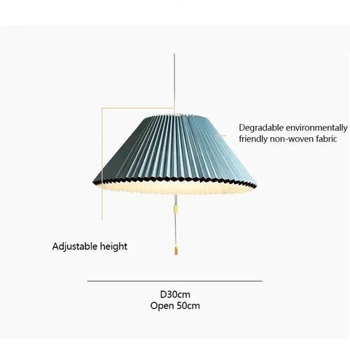 Modern blue fabric pendant light, living room, dining room, ceiling hanging lamp, pendant light - vue 9 sur 9