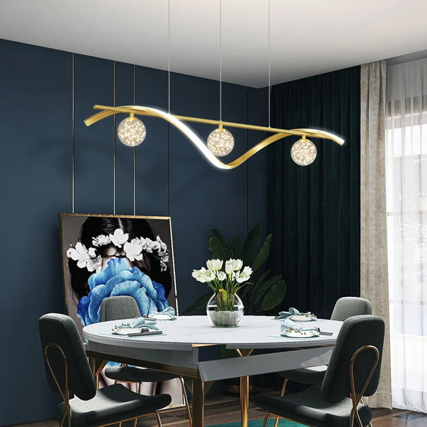 lustre sandyha led étoiles en boule de verre clair suspendue - vue 4 sur 8