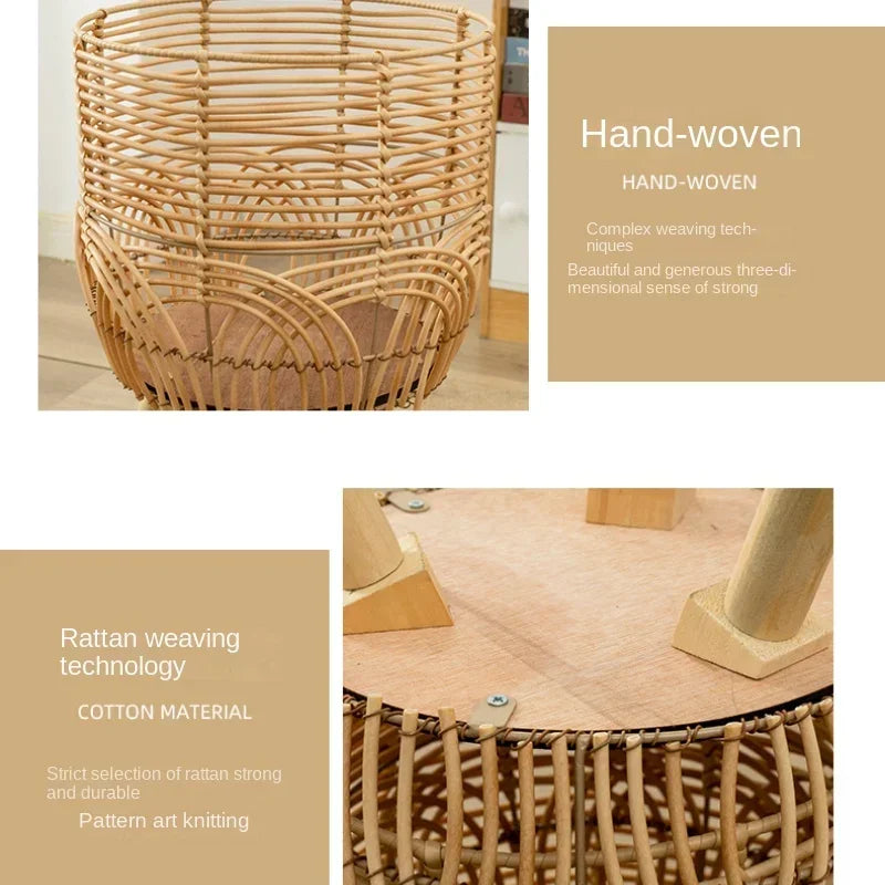 support de fleurs en rotin tissage nordique pratique et esthétique - vue 6 sur 9