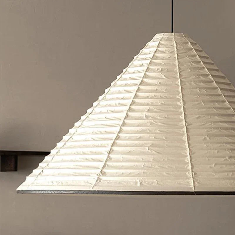 suspension japonaise wabi-sabi lampe en papier de riz design pliable - vue 3 sur 8