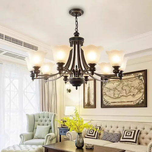 lustre rétro de style campagnard pour décoration intérieure - vue 4 sur 8