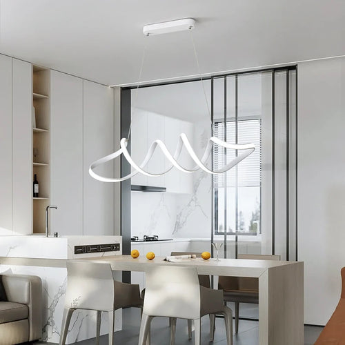 Minimalist spiral LED chandelier home decor indoor lighting - vue 5 sur 10