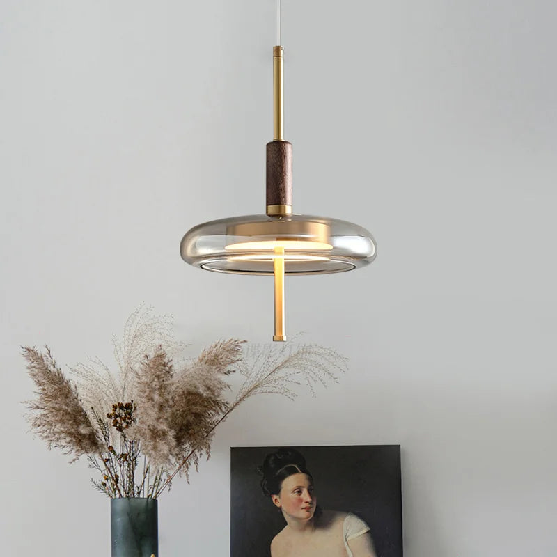 suspension LED en verre design nordique moderne décorative - vue 6 sur 8
