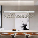 lustre led nordique postmoderne en acier inoxydable et acrylique