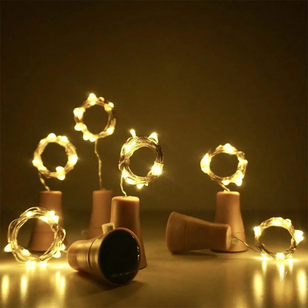 guirlande lumineuse solaire en cuivre pour bouteilles décoratives - vue 8 sur 8