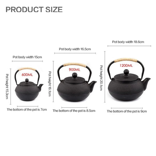 Théière japonaise en fonte avec infuseur acier inoxydable
