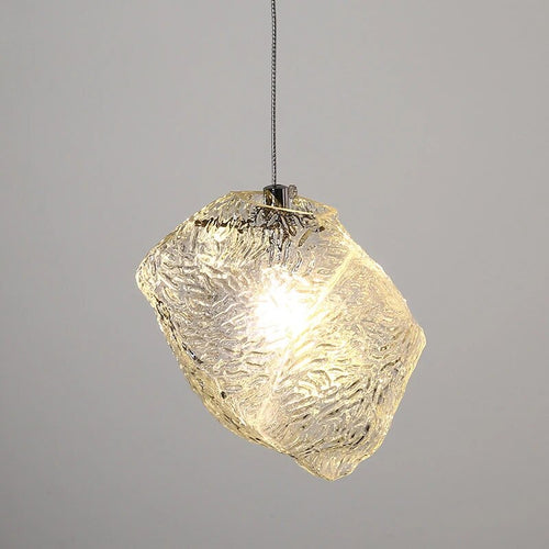 Suspension en verre style givré moderne - vue 2 sur 7