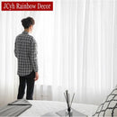 Voilage tulle transparent style moderne pour salon fenetre