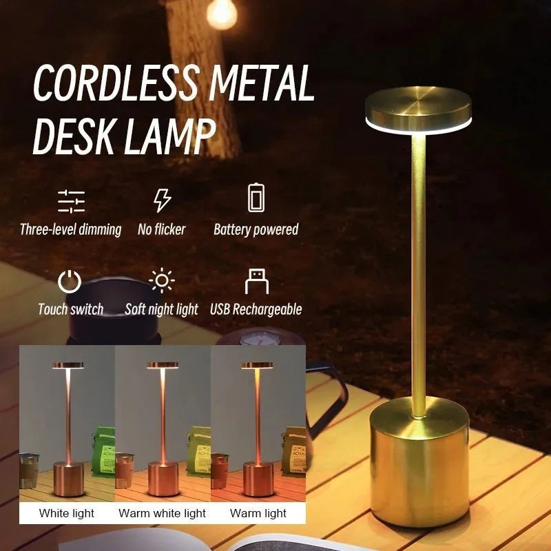 Touch Sensor Desktop Night Light USB Charging Wireless Reading Lamp Creative Ambient Light for Bedroom,Living Room,Restaurant - vue 5 sur 11