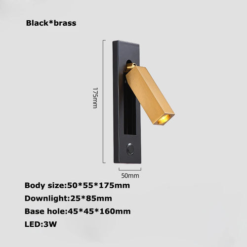 applique murale led rotative avec interrupteur pour lecture - vue 9 sur 21