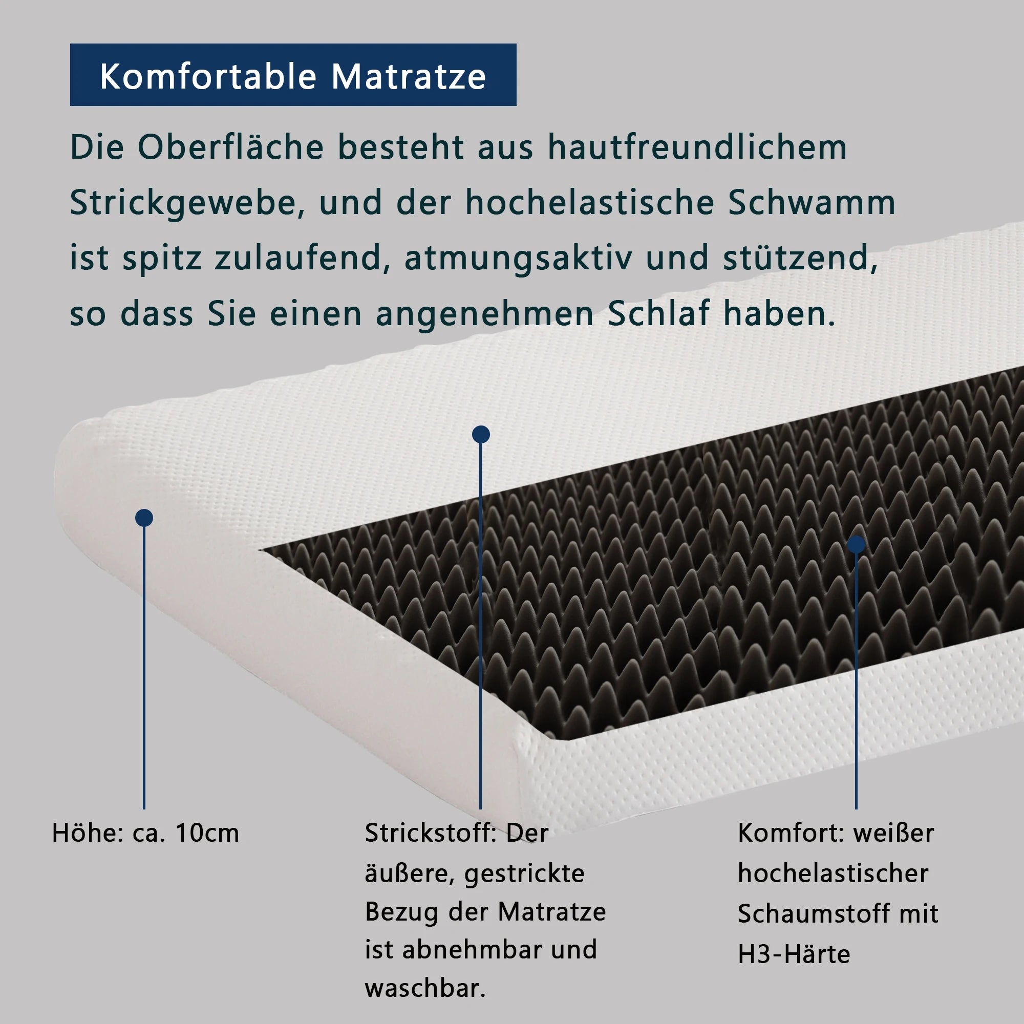 matelas sve ergonomique en tissu nid d'abeille respirant et durable - vue 7 sur 6