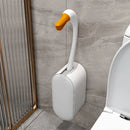 Goose Shape Toilet Brush - Wall-Mounted Corner Cleaner, Refillable Detergent, Funny Silicone TPR Brush, Bathroom Decor Accessory