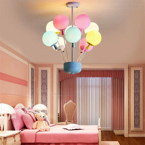 suspension moderne led ballon dessin animé pour enfants